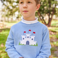 Little English traditional children's clothing. fort print turtleneck for little boys for Fall.