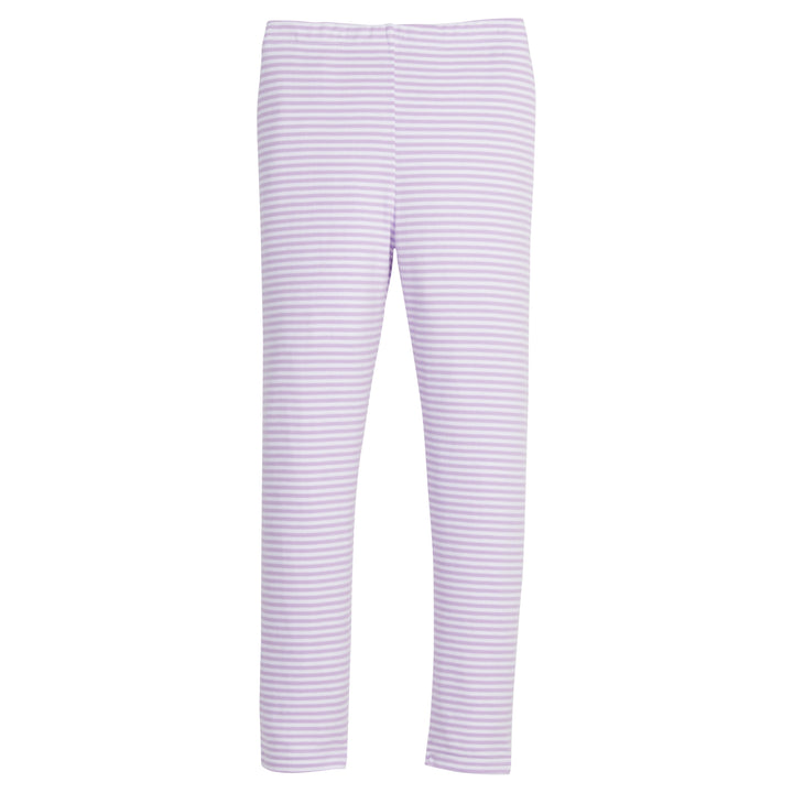 little english classic childrens clothing girls lavender and white striped stretchy legging