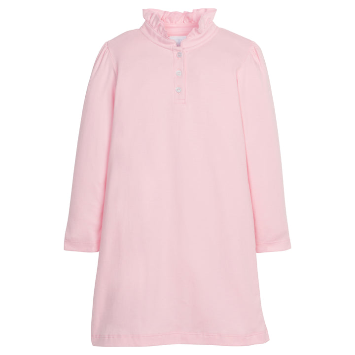 Little English traditional children's clothing. Long sleeve light pink polo dress with ruffle collar for girls for Fall