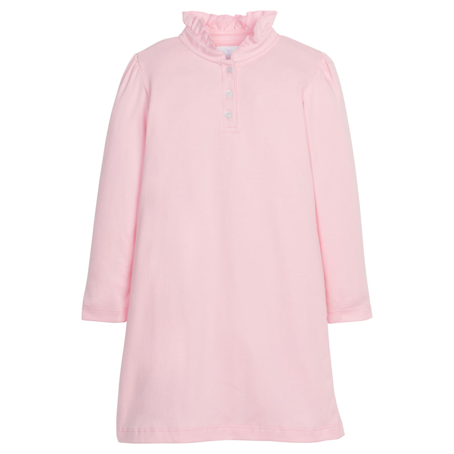 Little English traditional children's clothing. Long sleeve light pink polo dress with ruffle collar for girls for Fall