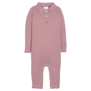 little english classic childrens clothing boys long sleeve maroon striped romper