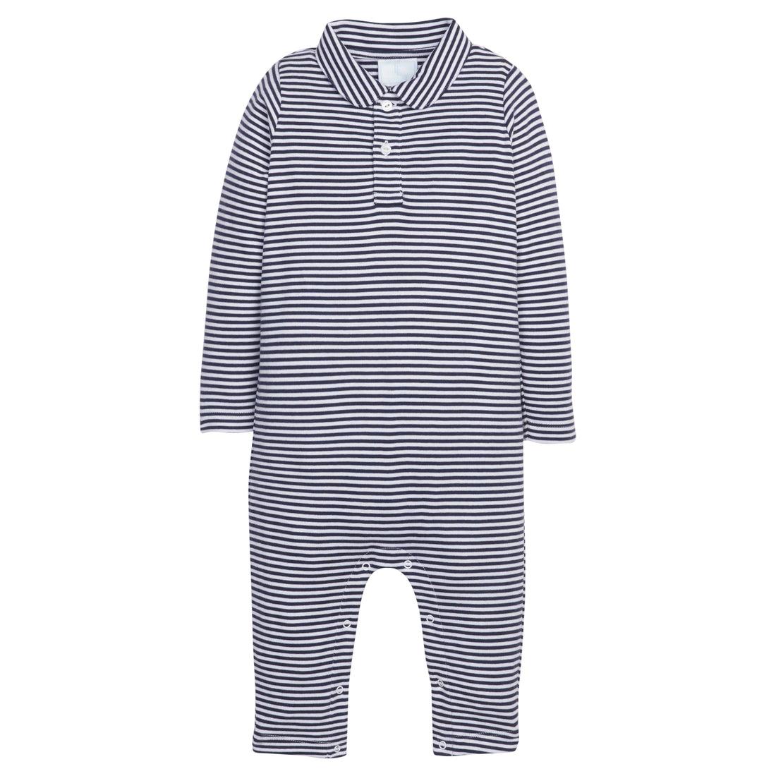 little english classic childrens clothing boys long sleeve navy striped romper