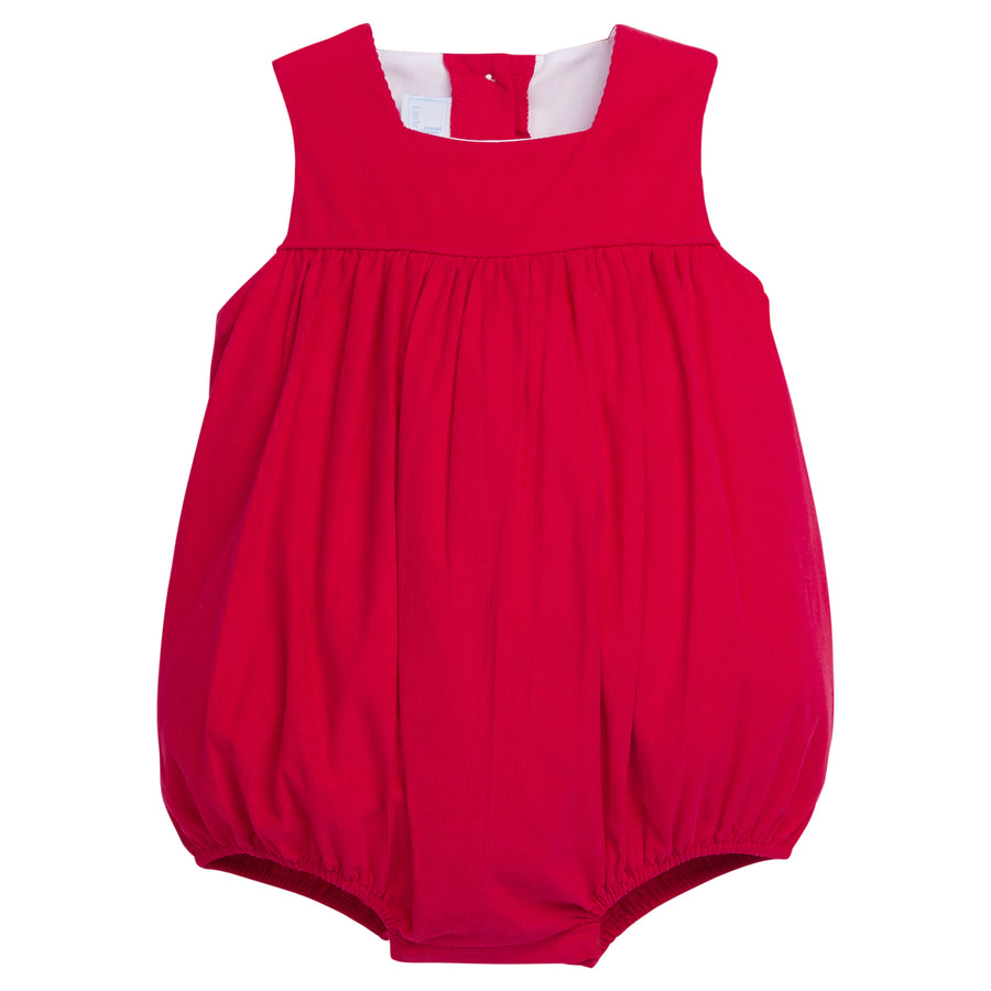 Little English traditional clothing, Madison bubble in red corduroy for little girl