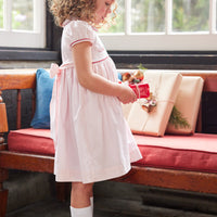 little english classic chidlrens clothing knee high white socks with embroidered wreath