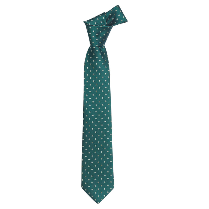 Little English traditional children's clothing.  Boy's hunter green patterned neck tie for formal occasions.