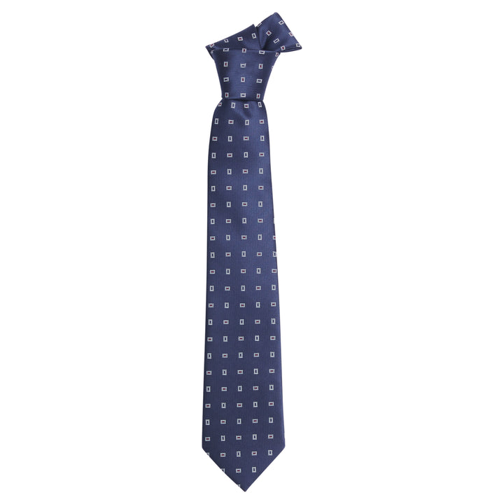Little English traditional children's clothing.  Boy's navy patterned neck tie for formal occasions.
