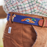 Little English boy's classic needlepoint belt in navy by Smathers and Branson