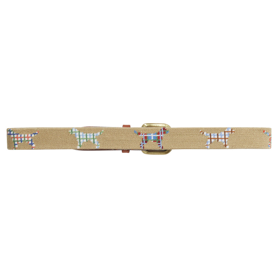 Little English x Smathers and Branson boy's needlepoint belt with labs for fall