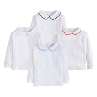 Piped Peter Pan knit shirts for boy, Little English classic boy's clothing