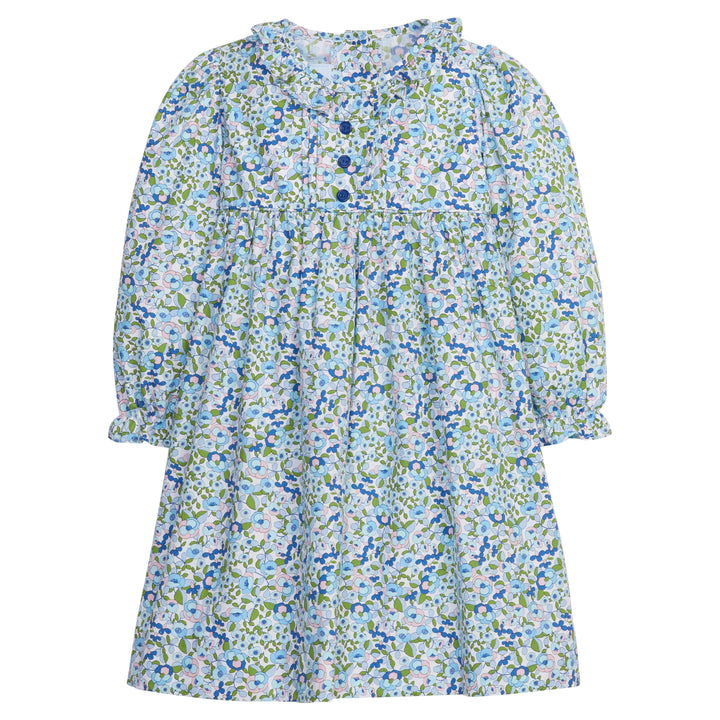 Little English traditional children's clothing.  Pink, blue, and green floral dress for little girls for Fall