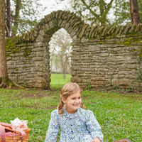 Little English traditional children's clothing.  Pink, blue, and green floral dress for little girls for Fall