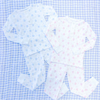 Little English traditional children's clothing.  Pima cotton pink heart printed jammies for girls