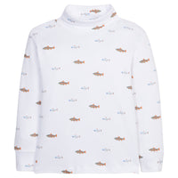 printed turtleneck with multicolored fish, Little English classic boy's turtleneck