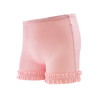 Little English traditional children's clothing.  Light pink ruffled undershorts for little girls.  WeeOnes wundershorts