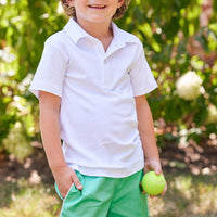 Little English traditional children's clothing.  Boy's green short with pockets for Spring.  Boy's tennis short