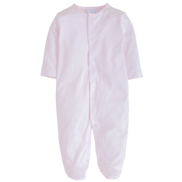 classic baby girl clothes girls pink striped footie with front button closures and pink pique thread detailing