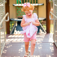 Little English traditional children's clothing.  Light pink ruffled undershorts for little girls.  WeeOnes wundershorts