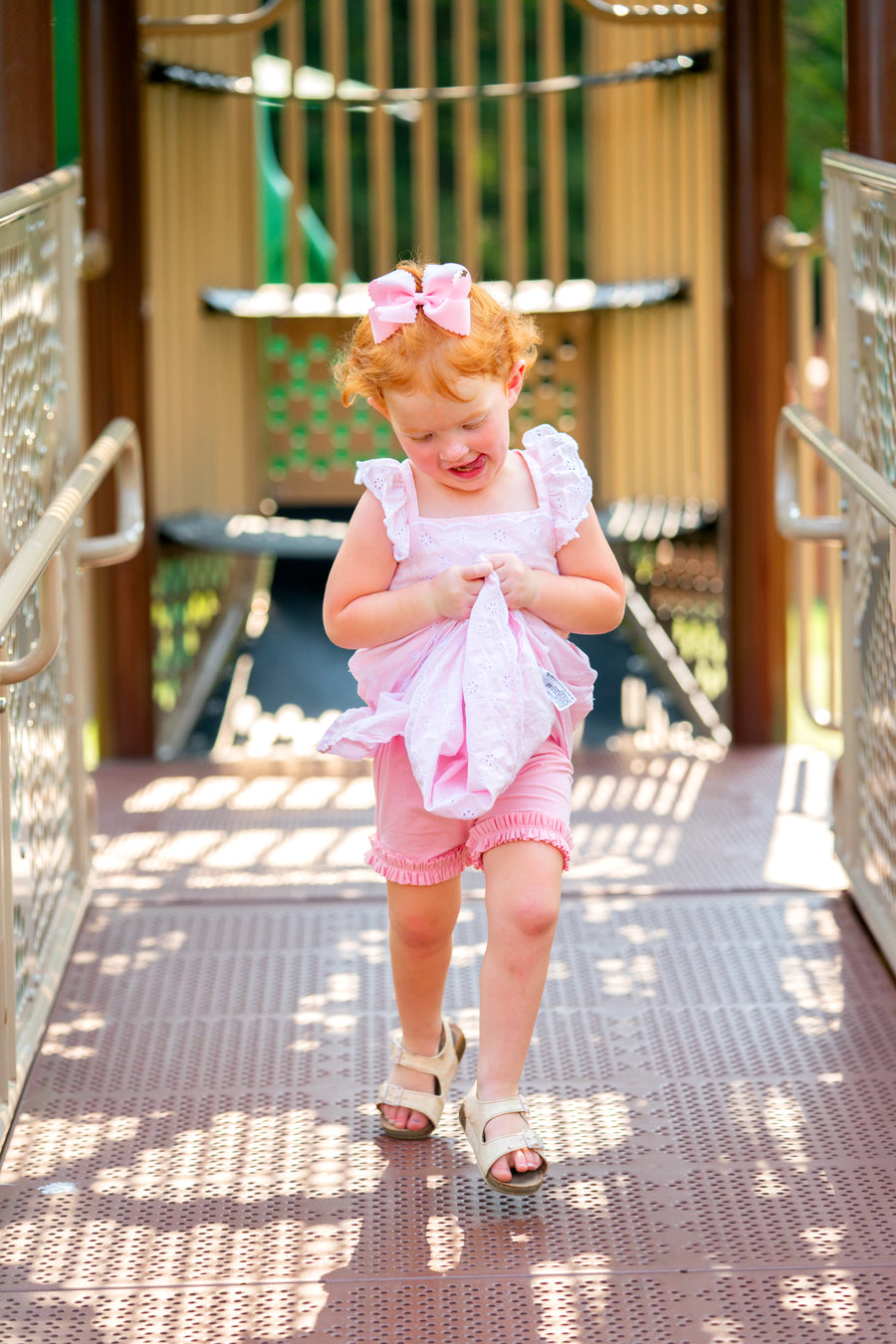 Little English traditional children's clothing.  Light pink ruffled undershorts for little girls.  WeeOnes wundershorts