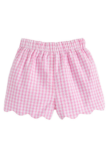 Girl's Ruffle Shorts - Pink Gingham Clothing – Little English